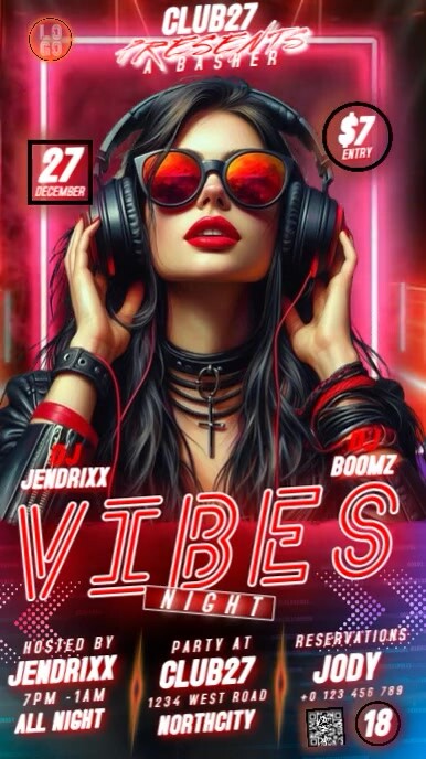 Good Vibes Party Event ad Design Template Instagram Story