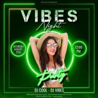 good vibes party night ad Quadrat (1:1) template