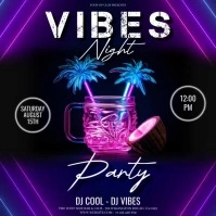 Good vibes party night ad Quadrado (1:1) template