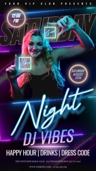 good vibes party night ad instagram story template