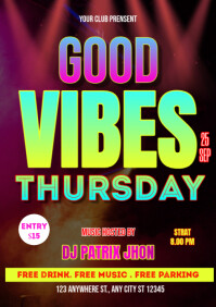 Good vibes Thursday poster A3 template