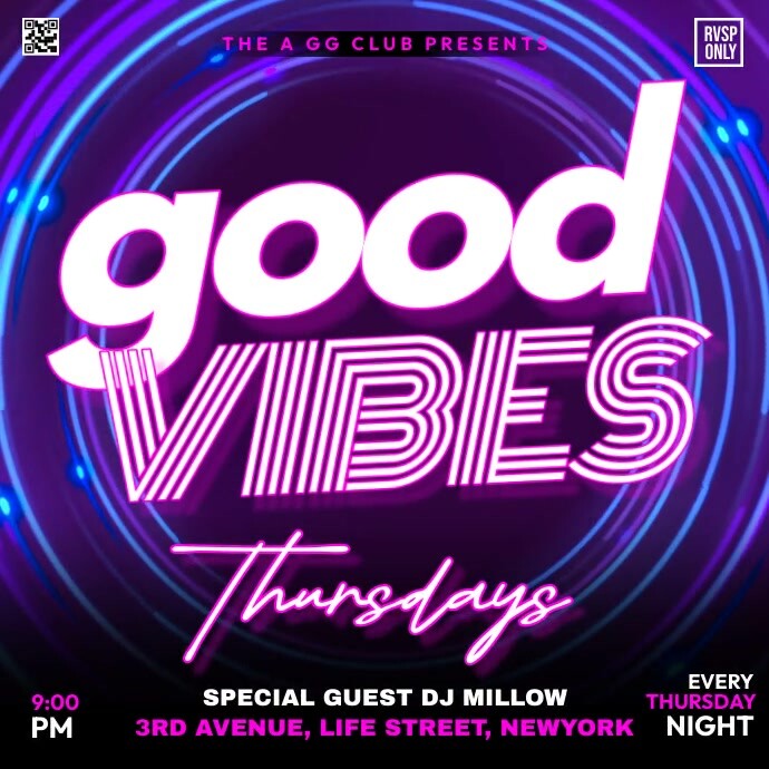 Good Vibes Thursdays Template | PosterMyWall