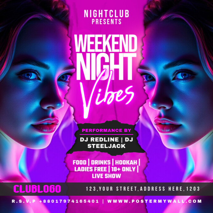 Good Vibes weekend night party Template | PosterMyWall