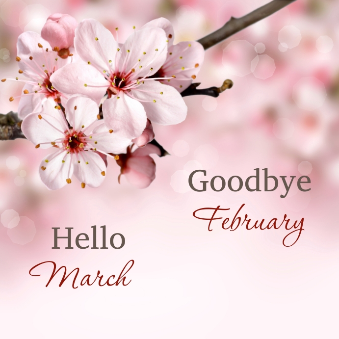 goodbye february, hello march, welcome march Template | PosterMyWall