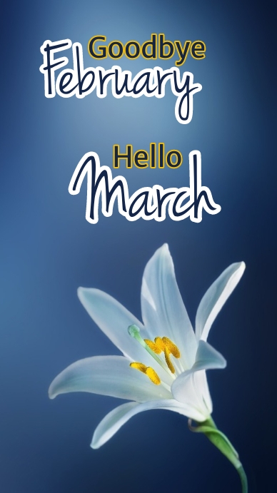 goodbye february, hello march, welcome march Instagram Story template