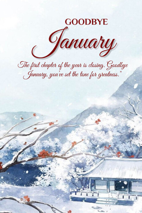 Goodbye January Poster Template 2025 | PosterMyWall