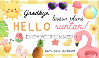 Goodbye Lesson Plans Hello Suntan Gift Tag Etiqueta template