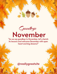 Goodbye November Graphics Goodbye November Flyer Template 2024 | PosterMyWall