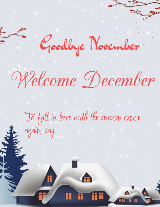 Goodbye November hello December Flyer (US Letter) template