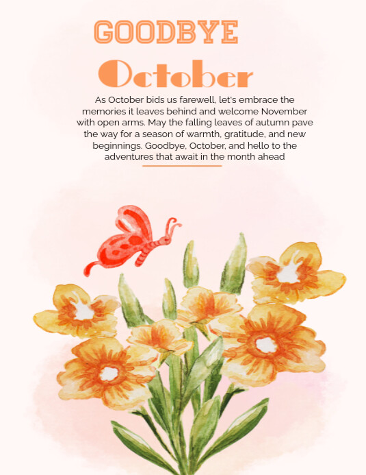 Goodbye October Goodbye October Template | PosterMyWall