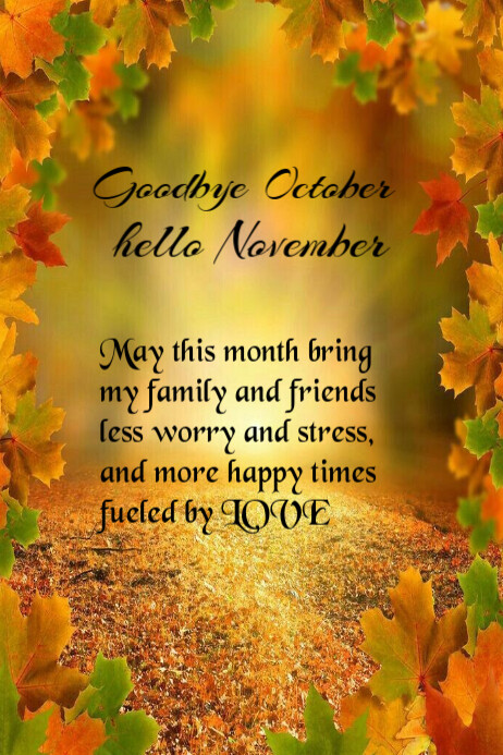 Goodbye October Goodbye October hello November Template | PosterMyWall