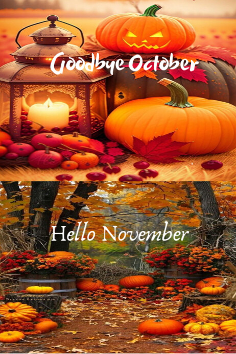 Goodbye October Goodbye October hello November Template | PosterMyWall