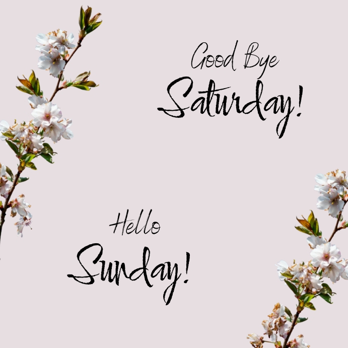 goodbye saturday,hello sunday,happy sunday Wpis na Instagrama template