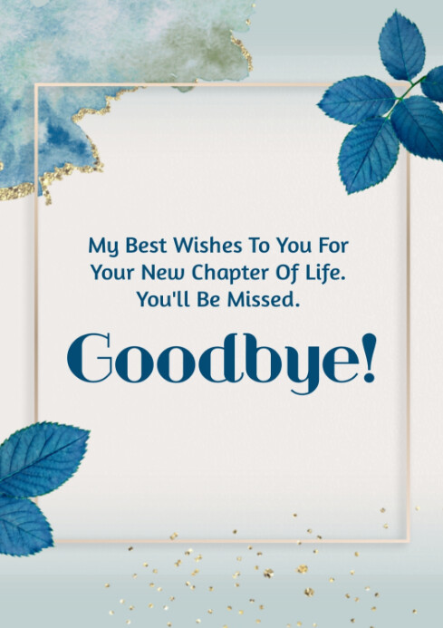 Goodbye wishes A4 template