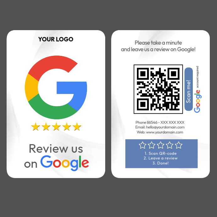 Google 5 Star Review สี่เหลี่ยมจัตุรัส (1:1) template