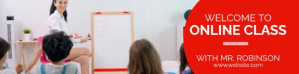 Red Online Class Bannière de classe Google Template