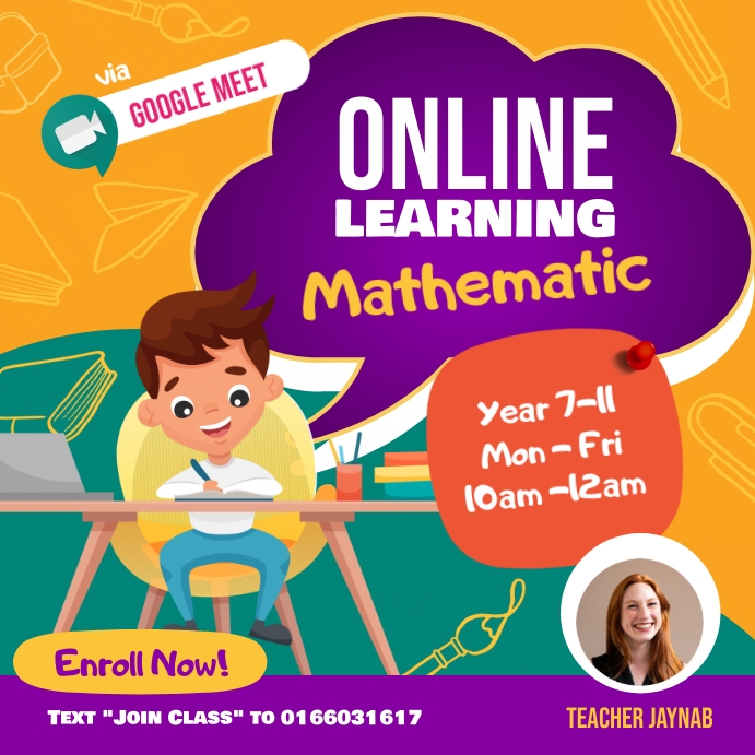 Google Meet online Learning Template PosterMyWall