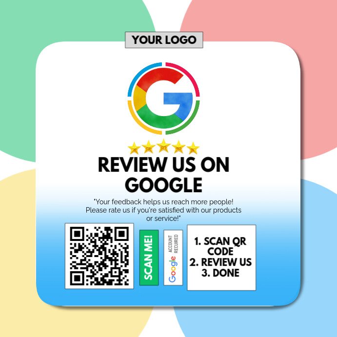 Google Review QR Code Instagram Post template
