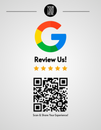 Google Review QR Code Sign | Scan to Review Printable Flyer template