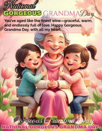 Gorgeous Grandma Day Flyer (US Letter) template