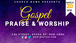 Gospel, praise and worship Night Template Blog overskrift