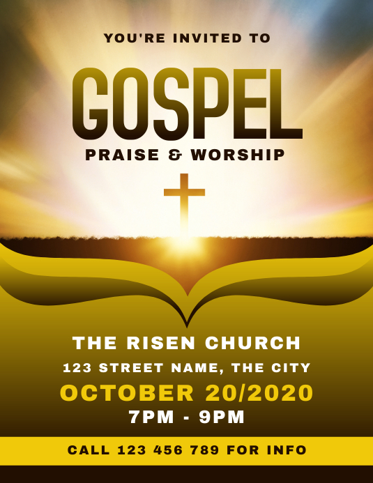 Gospel Church Flyer template