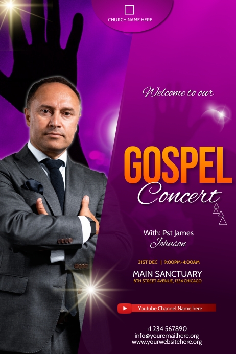 gospel concert Template | PosterMyWall