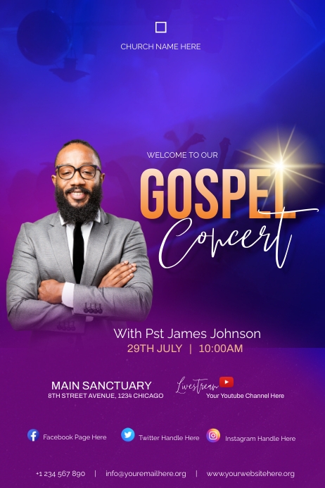 gospel concert Template | PosterMyWall Gospel concert Template | PosterMyWall
