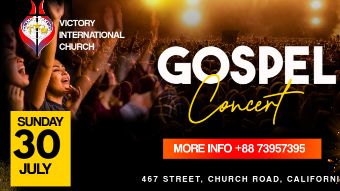gospel concert Ecrã digital (16:9) template
