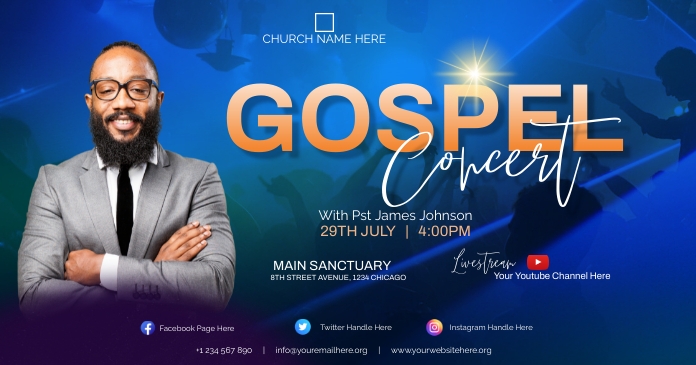 gospel concert Facebook Shared Image template