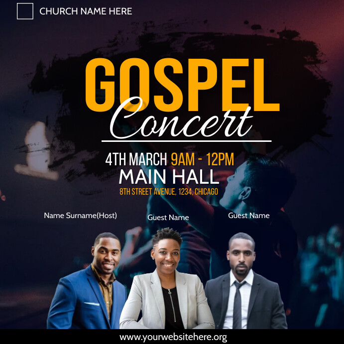 gospel concert flyer Template PosterMyWall