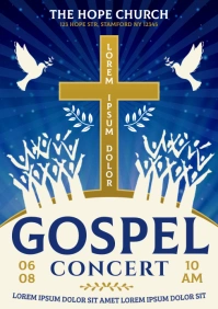 GOSPEL CONCERT POSTER A4 template