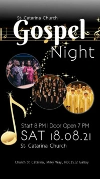 gospel Night concert church music singing ad Instagram Story template