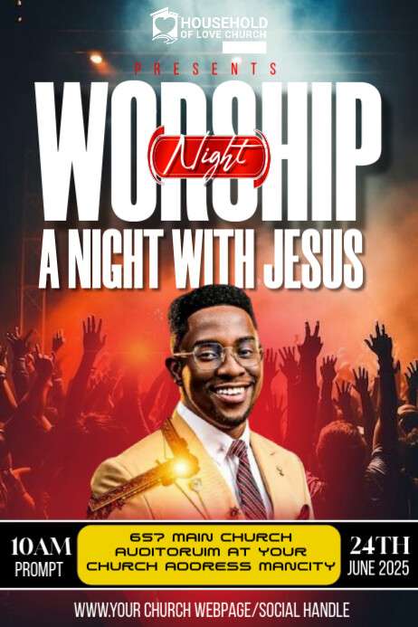 GOSPEL NIGHT Cartaz template