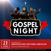 Gospel Night Square Video Cuadrado (1:1) template