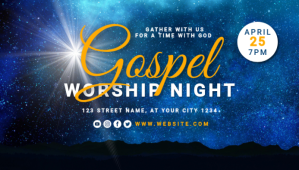 gospel prayer and worship night Blog Header template