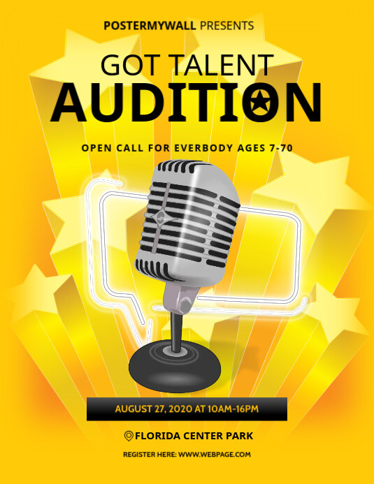 Got Talent Audition Flyer Template PosterMyWall