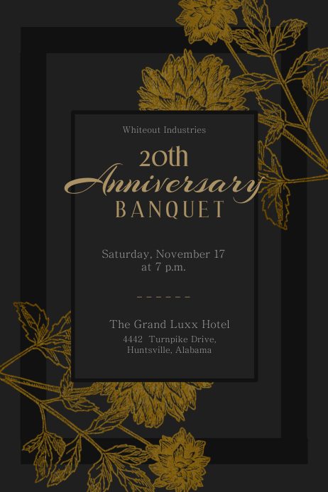 template banquet invitation flyer anniversary gothic flyers postermywall