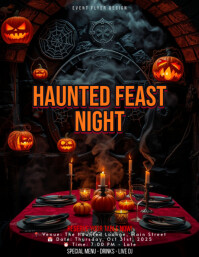 Gothic Glow Halloween Restaurant Party Flyer Template