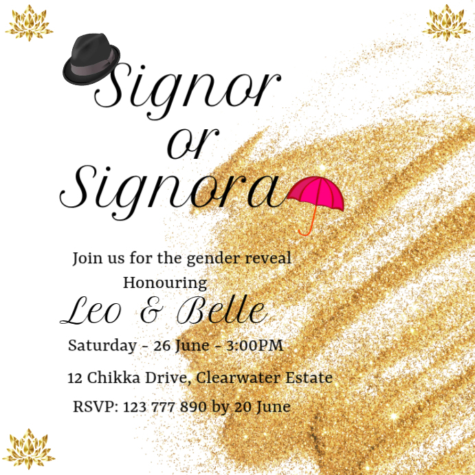 Signora Design Copy of GR Signor/Signora | PosterMyWall