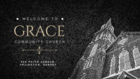 Black Church Welcome 名片 Template - Page 1