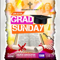Grad Sunday Church Flyer Template | Christian Graduation Service Invitation Instagram Plasing