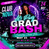 Black Graduation Party Message Instagram Template