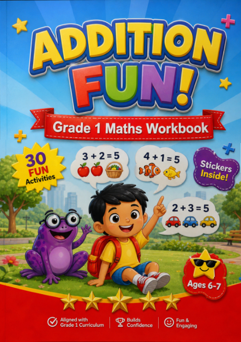 Grade 1 Math Workbook A4 Template | PosterMyWall