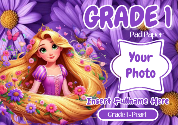 Grade 1 Rapunzel Pad Paper Template | PosterMyWall