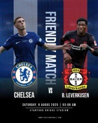 Gradien Chelsea Vs Bayer Leverkusen Friendly Match Instagram Portrait template