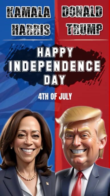 Gradien Happy Independence Day Greeting Of President Reel Instagram template