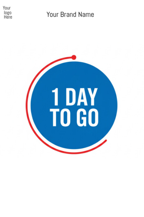 Gradient 1 Day To Go  Countdown Design Poster template