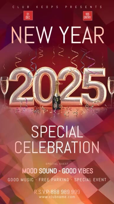 Gradient 2025 New Year Night Party Instagram Instagram-Story template
