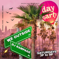 Gradient 3d Day Party Flyer Instagram Post template